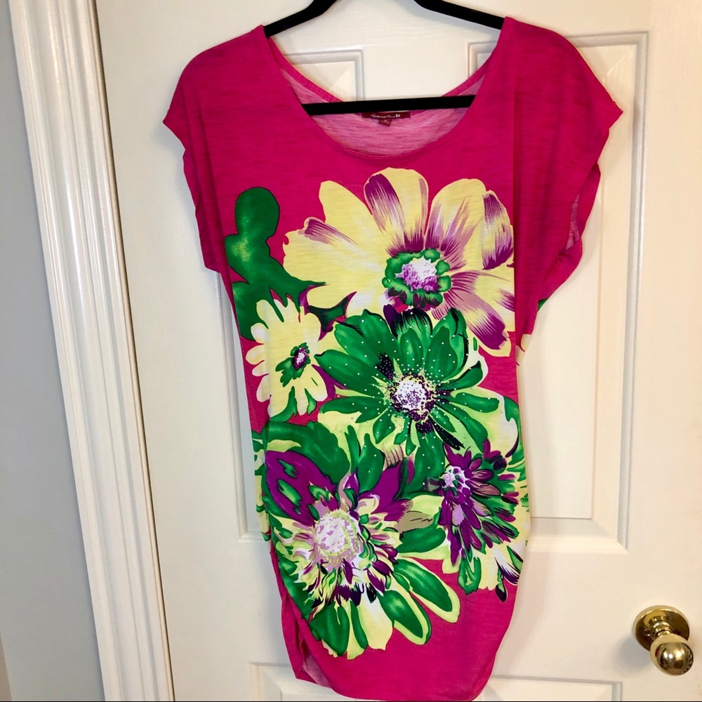 💐 Bright Floral Ruched blouse